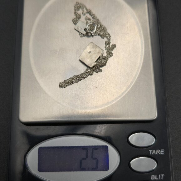 18 Inch Sterling Silver Small Rustic Heart Mail Envelope Pendant Necklace A6371 - Picture 6 of 6